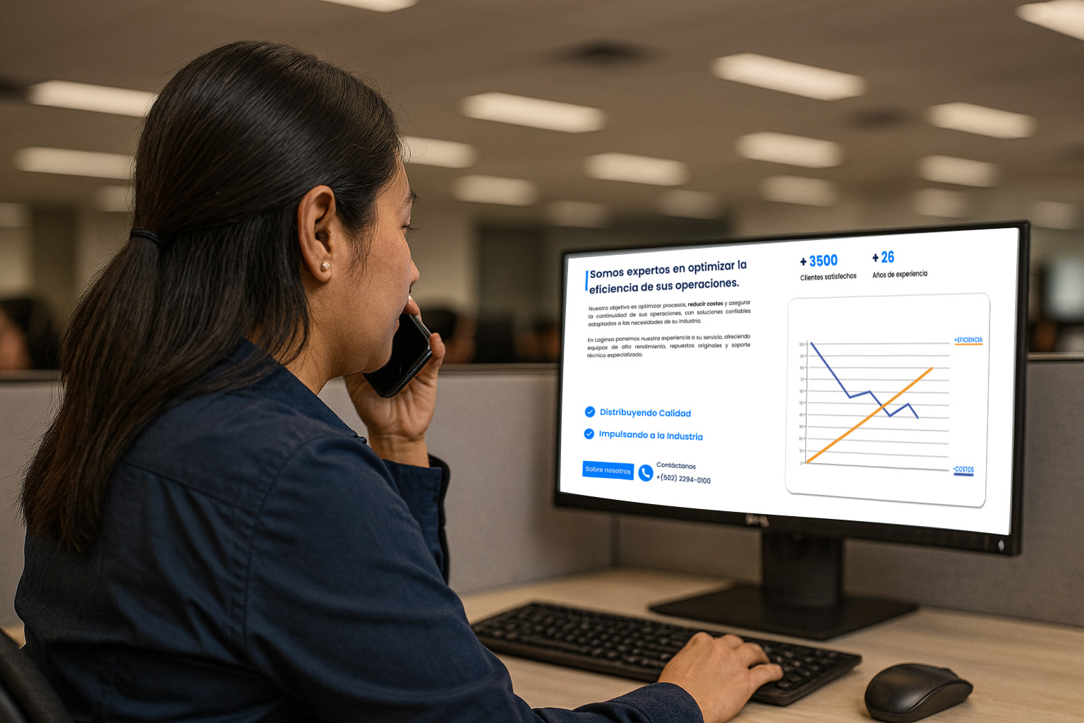 Instalaciones industriales de Loginsa con camión y maquinaria